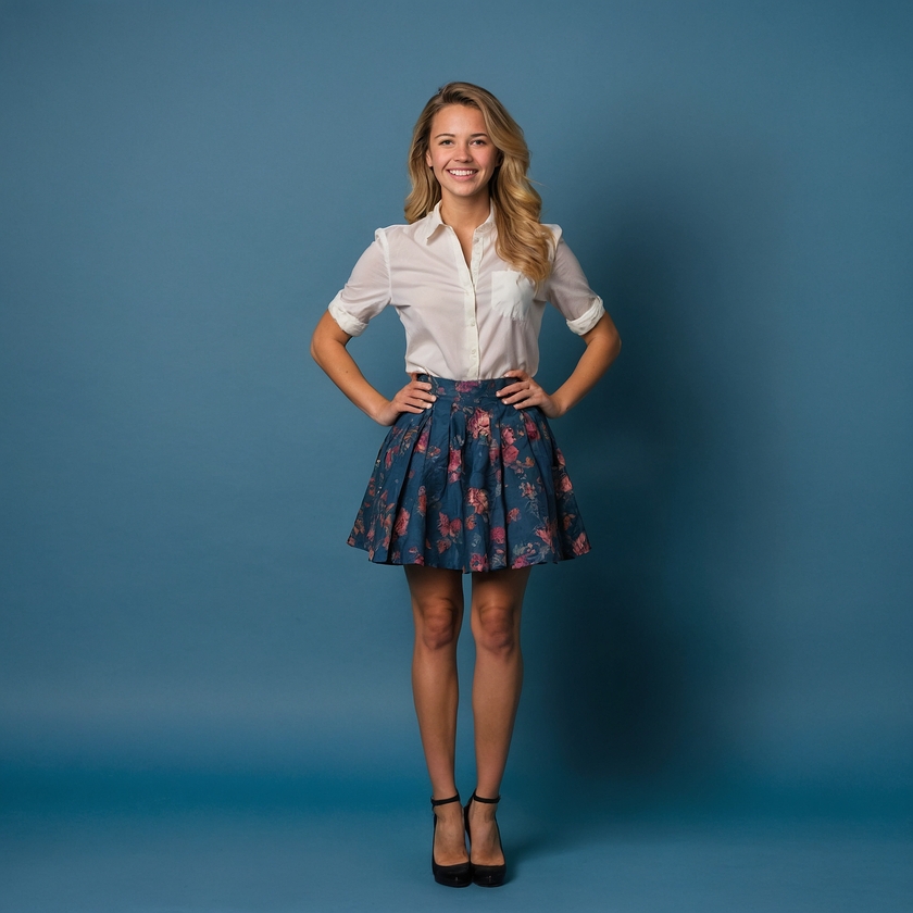 kobieta w spódniczce